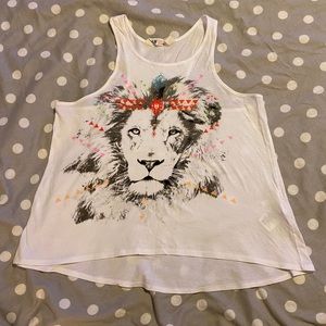 Tank top with lion print